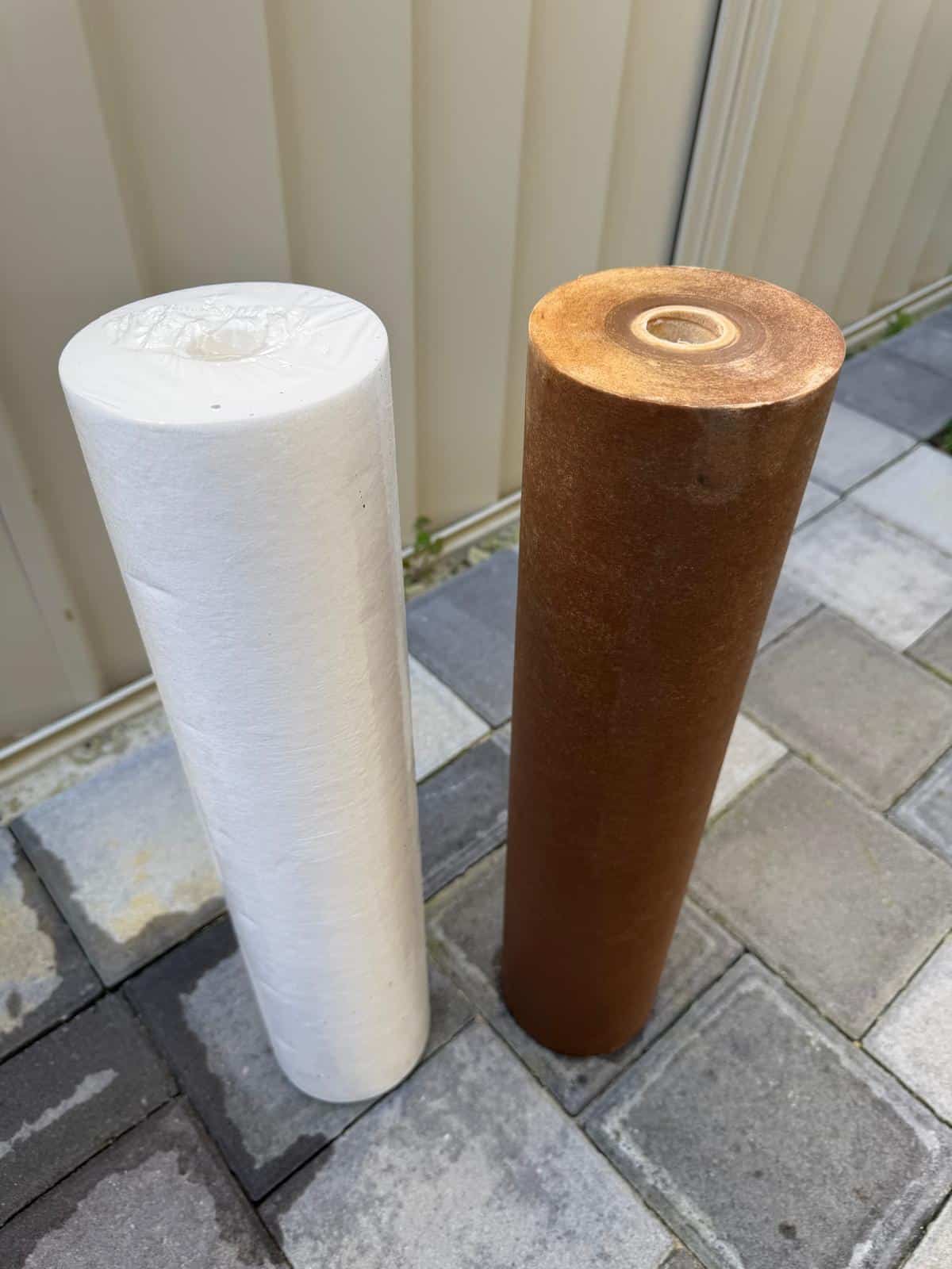 New sediment filter compared with nine month old sediment filter